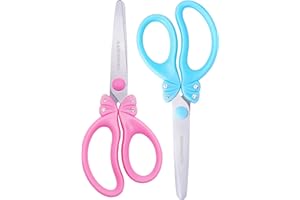 GAIFONGRE Kids Scissors,Child Scissors,Blunt tip Scissors For Kid,Girls Scissors,Safety Scissors Suitable For Kids Ages 4-8,Girl's gift,Color SET 2