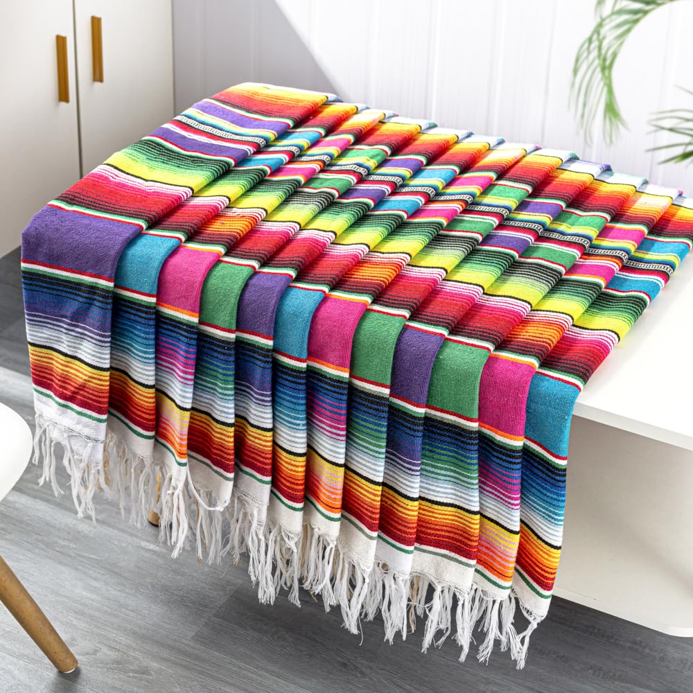 Photo 1 of Mexican Table Runner 12Pack 14 x 84 Inches Fiesta Mexican Theme Party Decoration for Cinco de Mayo Fiesta Party Serape Zarape Table Runner