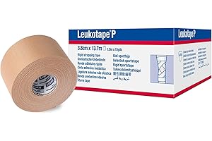 Leukotape P Adhesive Strapping Tape – for Sports Injuries, Strains and Sprains - 1.5 in x 15 yds, Tan, (30 Rolls)