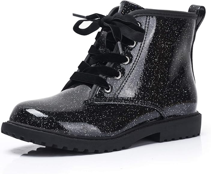 girls glitter lace up boots