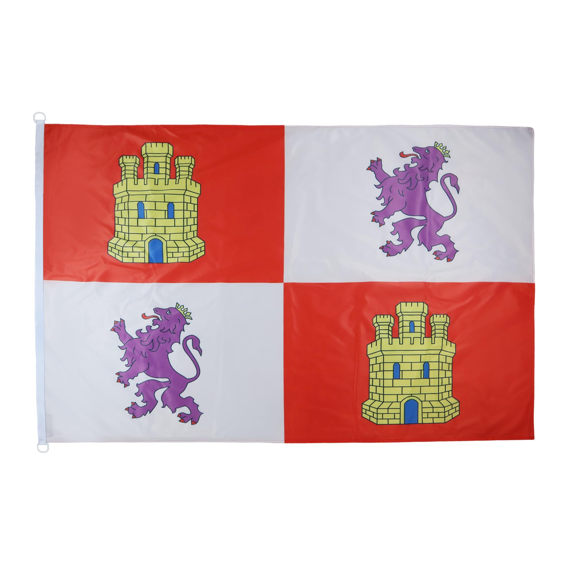 AZ FLAG - Castile and Leon Flag - 3x5 Ft - For Outdoor - Spanish region of Castilla y León Banner Knitted Polyester with Two Plastic Rings - Fade Resistant - Vivid Colors - 3' x 5' Feet - 150x90 Cm