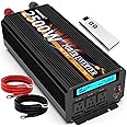 JARXIOKE 2500W Power Inverter 12V DC to AC 110V/120V (Peak) 5000W Converter 3 sockets car Inverter with Remote Control and LED Display 3.4v USB Port