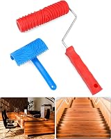 QWORK 8Pcs Wood Grain Tool Set Rubber Embossing for DIY Home Decor view 2