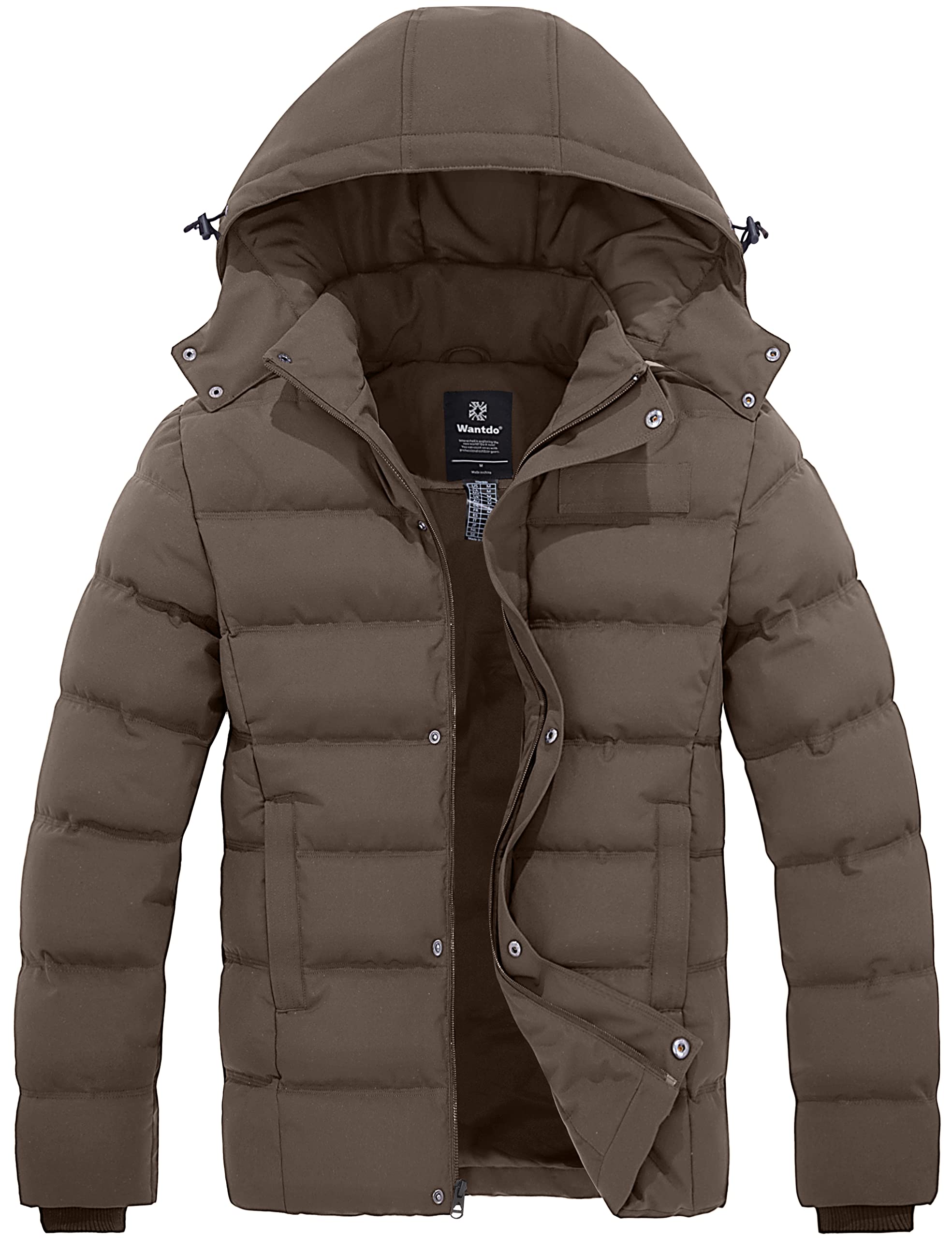 Wantdo Men's Hooded Winter Coat Warm Puffer Jacket Thicken Cotton