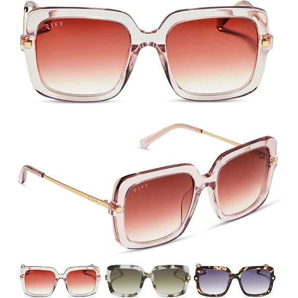 Sandra Square Sunglasses | Taupe Ombre Crystal & Brown  display picture 3