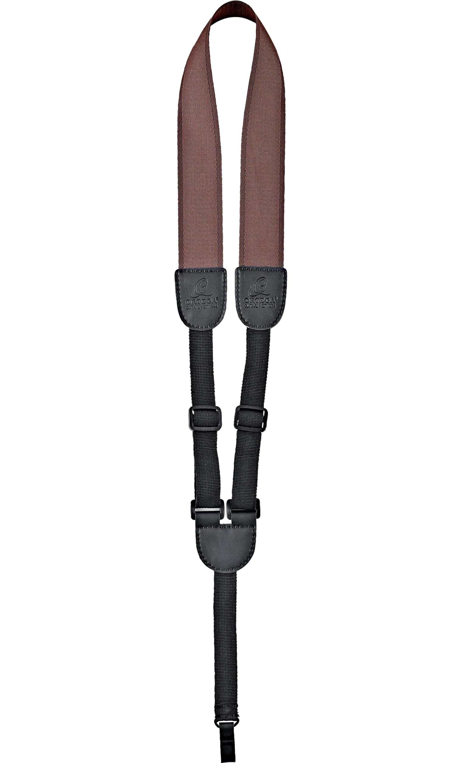 Ortega Guitars Nylon Hook Strap Ukulele - NO Drilling - Nylon Straps Hook Series - Adjustable - brown (OUSHK-BR)