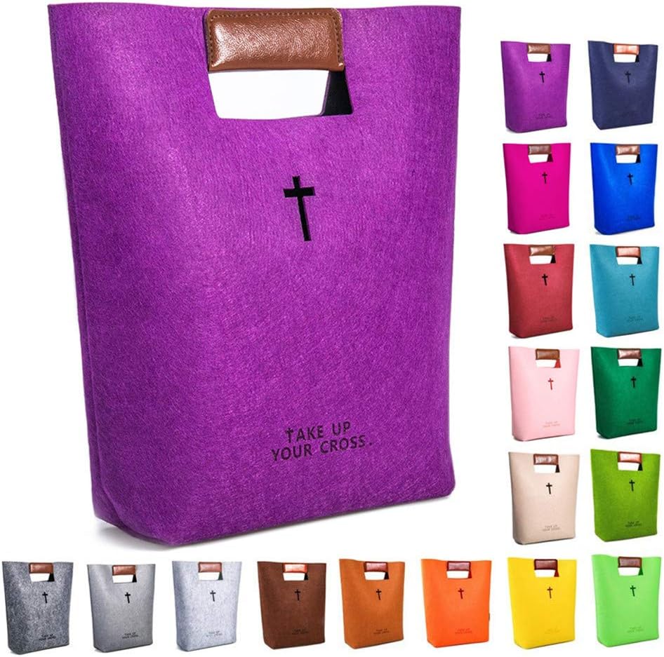 AGAPASS Medium Bible Bag Soft Felt Bible Cover Holy Bible Carrying