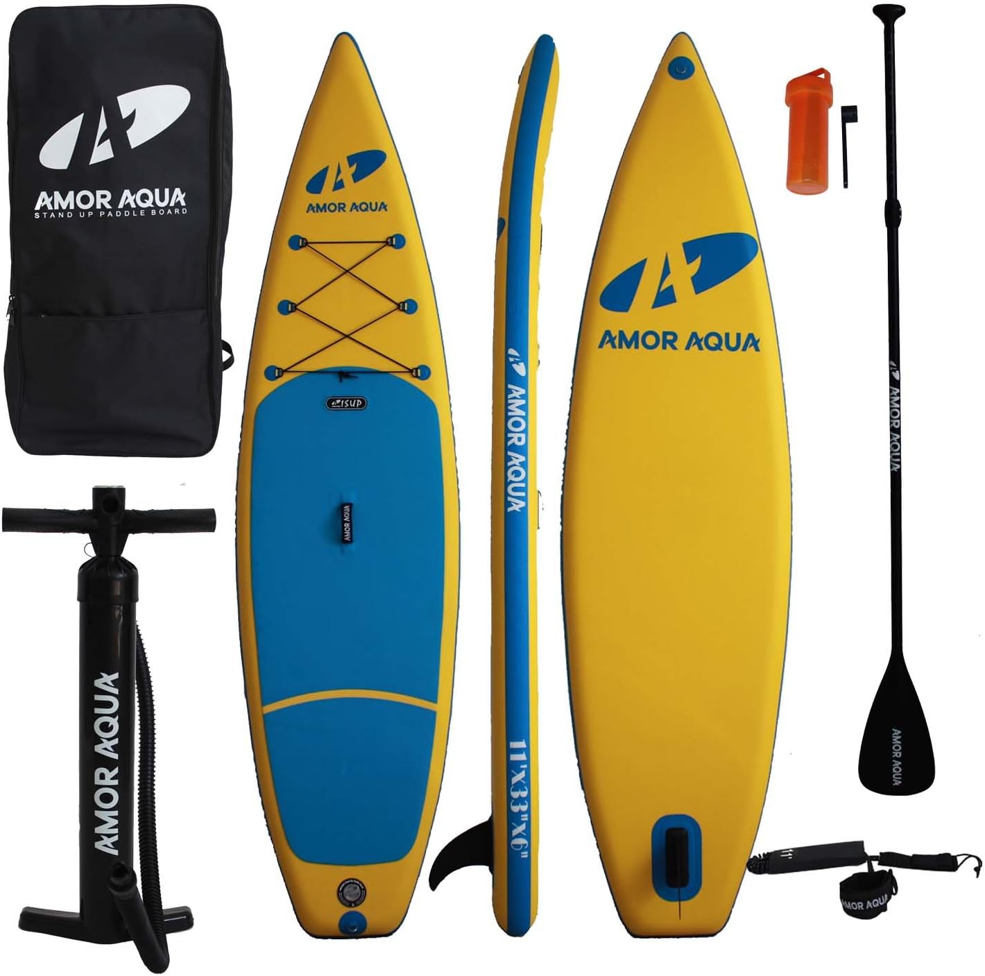 AMOR AQUA Double Layers Inflatable Stand Up Paddle Board 11'x33 x6 ISUP