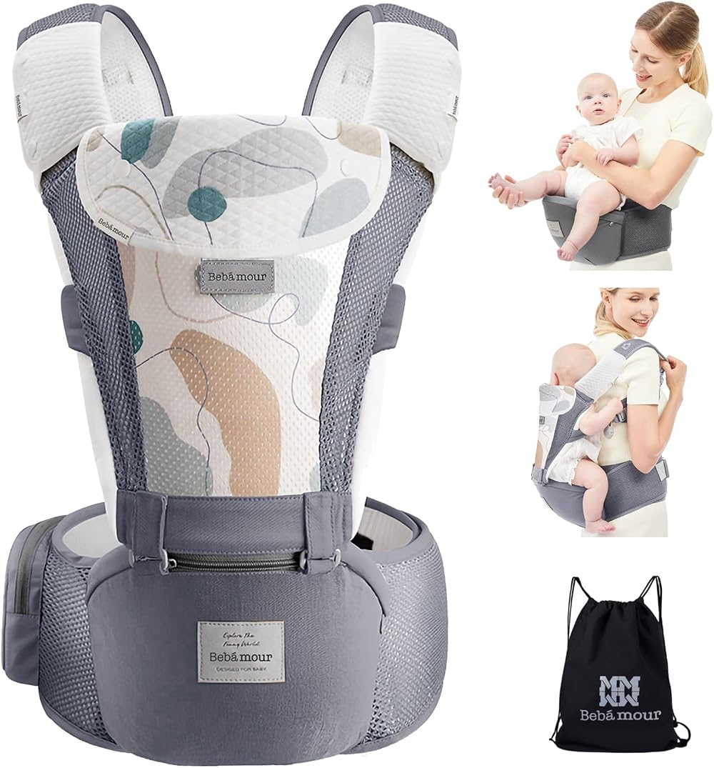 bebear Bebamour Baby Carrier Newborn to Toddler Grey 0-36 Months