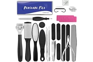 XMOSNZ Pedicure Kit Professional Pedicure Tools Set, Stainless Steel Foot Care Tools Foot File Rasp Foot Foot Spa for Men Wom