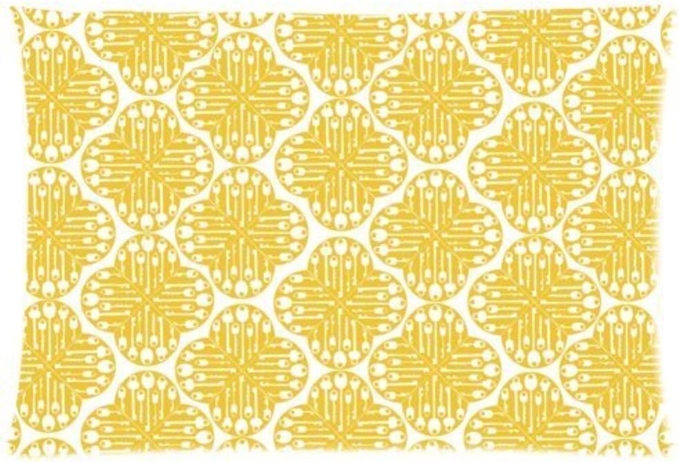 Sculpture Life Mustard Yellow Abstract Quatrefoil Art Pattern Design Pillow Case S Zippered Pillow Case Soft Rectangle Pillow Cover 20 X 30 Inch (Twin Side)