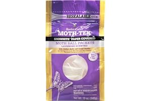 Reefer-Galler Moth-Tek Lavender-Scented Moth Ball Packets - 12 oz - Snowhite Paper Covered Moth Ball Packet for Closets, Drawers, and More