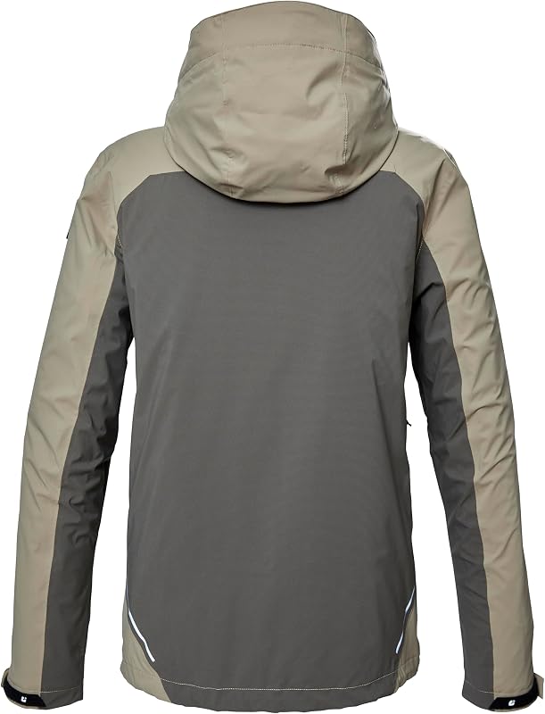 Hombres Chaqueta funcional impermeable/chaqueta exterior con capucha. KOS 27 MN JCKT, green, L, 41315-000