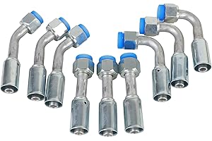 Wisepick Air Conditioning #8 AC Fitting Set for Reduced Hose Female Oring Beadlock 3/4-16UNF Including Straight 45 90 Degree