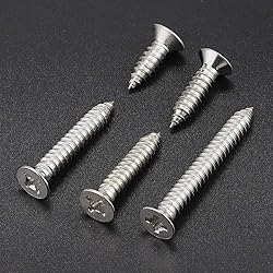 100 Pack #6 x 1-1/2" Flat Head Phillips Self