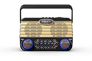 RADIWOW XHDATA D902 Portable Retro Vintage Radio AM FM SW Radio Bluetooth Speaker with Flashlight, SD Card USB MP3 Player, Solar Radio Rechargeable, for Family for Home and Outdoor