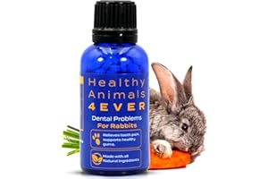 HealthyAnimals4Ever All-Natural Rabbit Dental Problems Treatment | Effective Homeopathic Support | Preventive Care for Dental Issues and Overgrown Teeth | Rabbit Oral Health Tablets | 300 Count