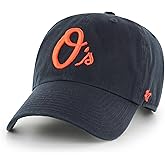 47 Brand MLB Team Color Home Primary Logo Clean Up Adjustable Baseball Cap Hat, Adult One Size Fits All