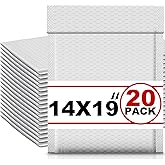 Ireer 20 Pack Extra Large 14 x 19" Bubble Mailers Poly Padded Envelopes Cushioned Mailing Envelopes Bubble Padded Mailers Self Adhesive Waterproof Shipping Bags for Business Christmas Gift Packaging