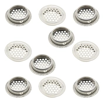 4 X 25mm Stainless Steel Round Air Vent Grille Wardrobe Cabinet