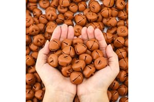 Jinei 500 Pcs 1 Inch Christmas Jingle Bells for Craft Multicolor Christmas Bells Bulk DIY Hanging Vintage Bells Charms for Xmas Wreath Decor Holiday Festival Home Decoration(Brown)