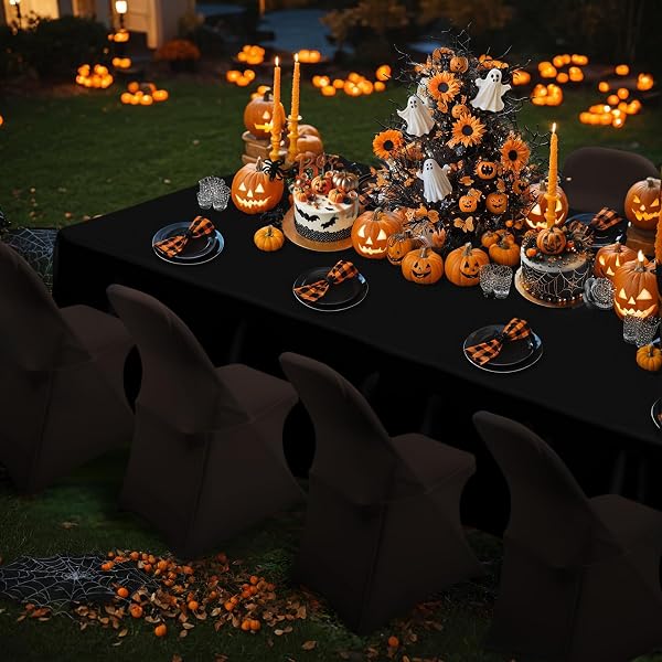 BABENEST 100PCS SPANDEX FOLDING CHAIR COVERS, HALLOWEEN UPGRADED UNIVERSAL STRETCH WASHABLE FITTED CHAIR SLIPCOVERS PROTECTOR FOR WEDDING, HOLIDAYS, BANQUET, PARTY, CELEBRATION (BLACK)