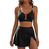 ANRABESS Womens Bikini Sets Two Piece Swim Skirt High Waisted Swimsuits Tummy Control U-Wire Bathing Suit 2026 Beach Swimwear