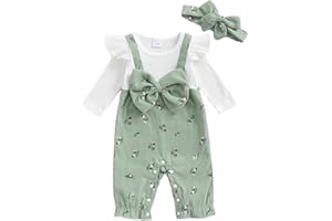 Newborn Baby Girl Clothes Romper Floral Print Patchwork Bow Jumpsuit Infant Girls Summer Fall Winter Spring Outfit