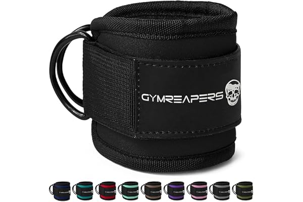 Gymreapers Ankle Straps For Cable Machine Kickbacks, Glute Workouts, Lower Body Exercises - Adjustable Leg Straps with Neopre