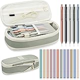 18 Pcs Aesthetic School Supplies Include Big Capacity Pen Case Bag with Zipper 12 Pcs Chisel Tip Aesthetic Cute Highlighters
