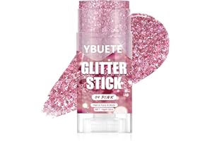 YBUETE Pink Face and Body Glitter Stick for Sparkling Makeup, Hair Glitter Accessories for Women, Highlighting Stick for Fairy Dust Makeup, Cheerful Face Glitter for Festive Parties and Carnivals