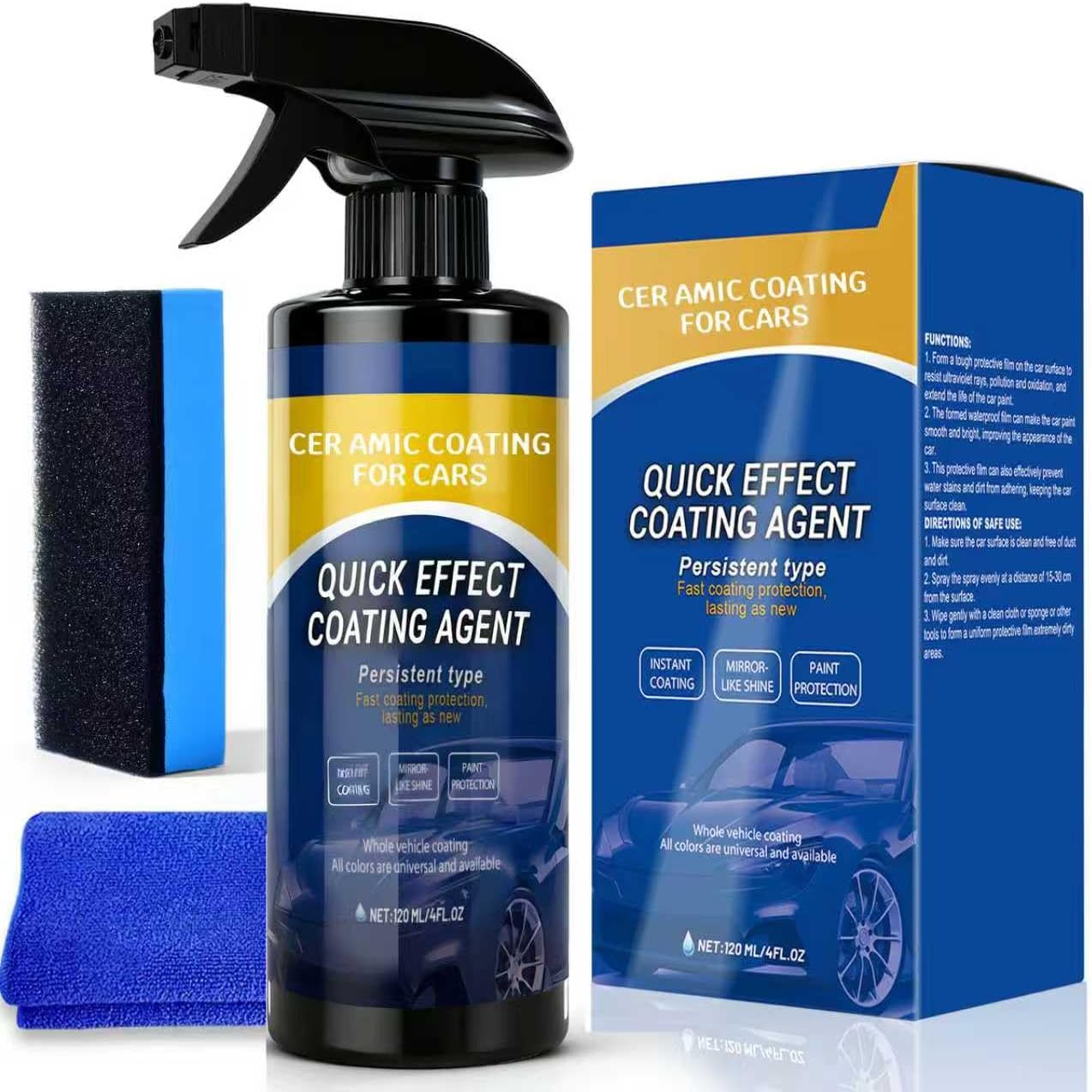 2026 New Upgraded Dznae Zyzao Car Coating Spray, Quick Effect Coating Agent, Car Scratch Wax Polish Spray Waterless Wash, Oil Film Emulsion Glass Cleaner (tasteless)