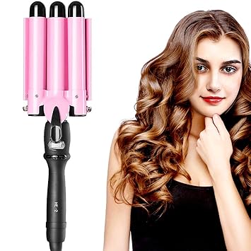 Irons Steamers Jumbo 3 Barrel Hair Waver For Deep Waves Pink