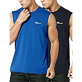 EZRUN Men's Sleeveless Shirt Quick Dry UPF 50+ Swim Beach Shirts Gym Workout Muscle Athletic Summer Tank Top Big and Tall