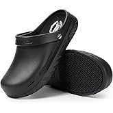 FitVille Wide Chef Clogs for Men Slip Resistant Kitchen Work Shoes Non-Slip for Food Service Waterproof with Arch Support