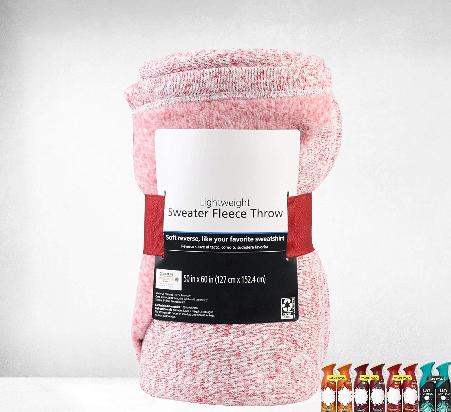 Mainstay' Sweater Fleece Throw Blanket, (50 x 60 Inches