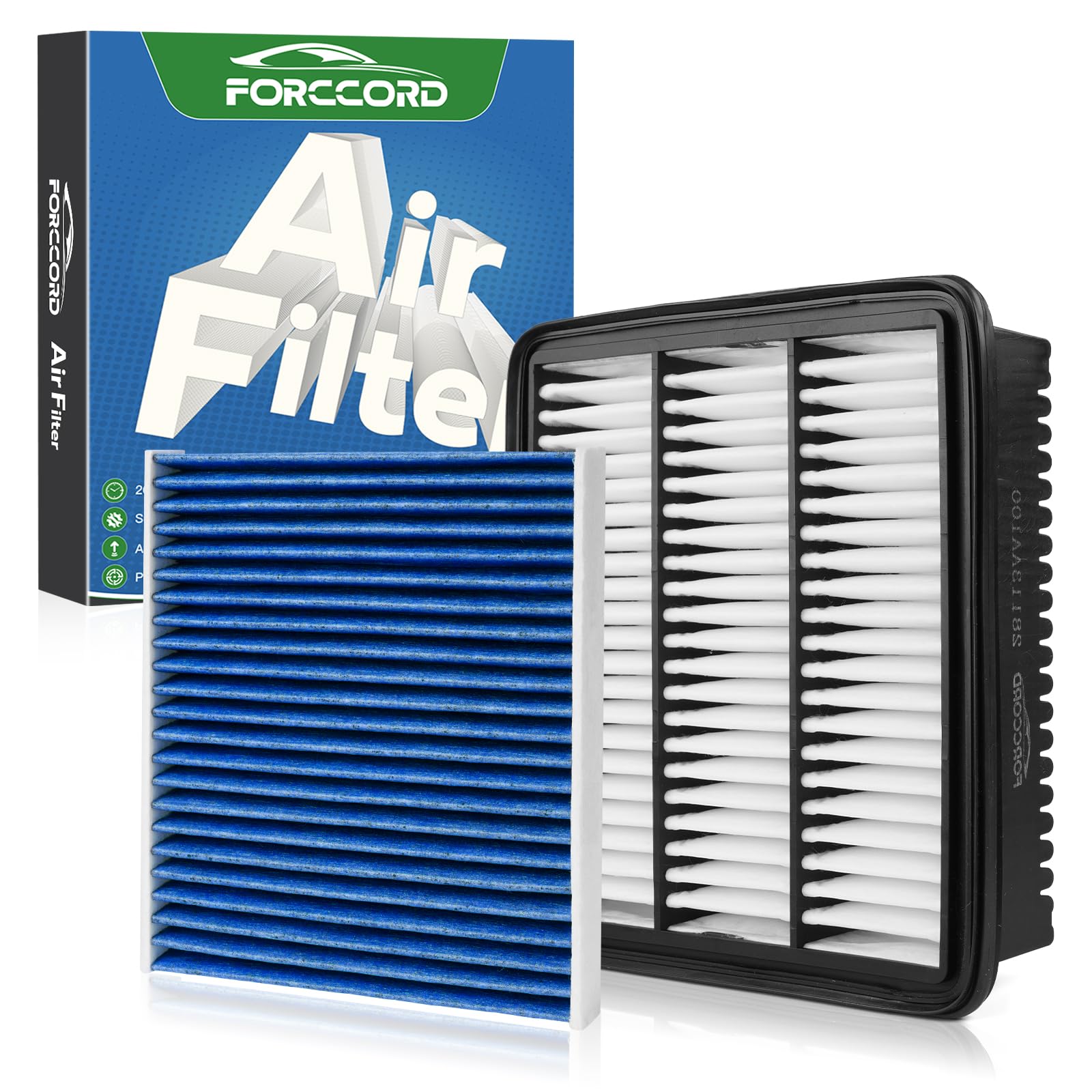 Photo 1 of Forccord Cabin & Engine Air Filter Fit for Hyundai Elantra 2021-2026 (1.6L/2.0L Gas), Kona 2025-2026 (1.6L Gas), Kona 2024-2026 (2.0L Gas) Air Filter Replace#97133L1000 28113AA100 (Not for Hybrid!)