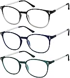 Reading Glasses 3 Pair Stylish Color Readers