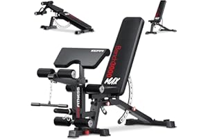KEPPI FITNESS KeppiFitness Adjustable Weight Bench, Bench3000 MAX Heavy Duty Workout Bench Press with Leg Extension and Preacher Pad for Home Gym Fitness, Flat Incline Decline Sit Up Bench