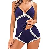 Avidlove Sexy Pajamas Set for Women Lace Modal Cute Lingerie Sets 2 Piece Cami Pj Shorts Set Sleepwear