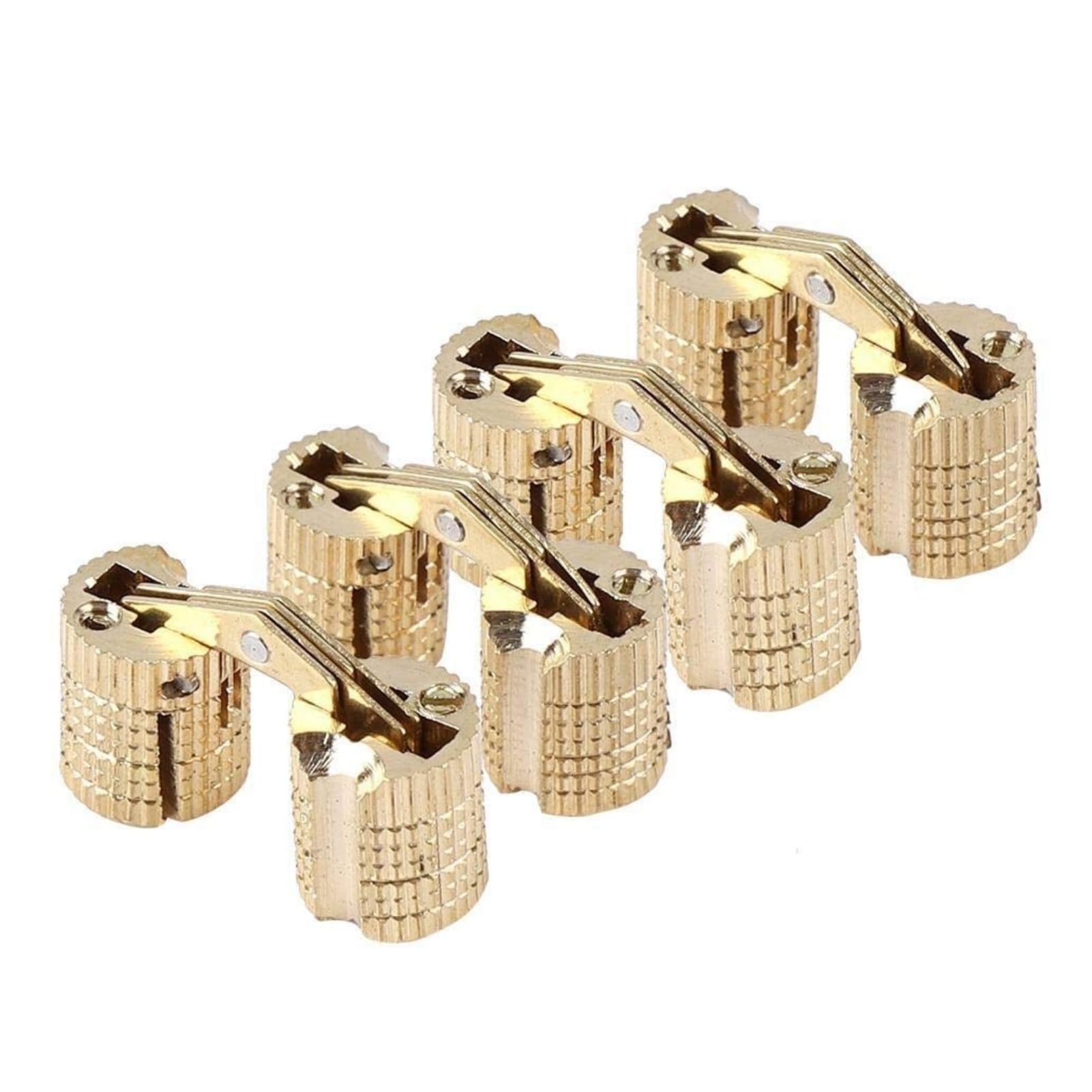 Broco 4Pcs/Pack Copper Brass Cabinet Gift Box Concealed Barrel Hinge 8mm 180° Opening Angle