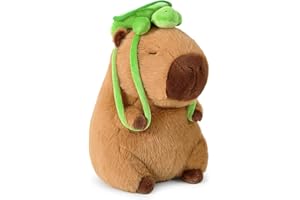 Ditucu Cute Capybara Plush with Turtle Backpack Kawaii Capibara Stuffed Aniamls Toys Plushies Hugging Gifts for Kids Brown 17 inch