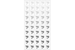 SUNNY BRIDE Wedding Meal Stickers - White Square Stickers - Wedding Meal Indicator Stickers - Meal Choice Stickers (50 Stickers - Fish, Silver)