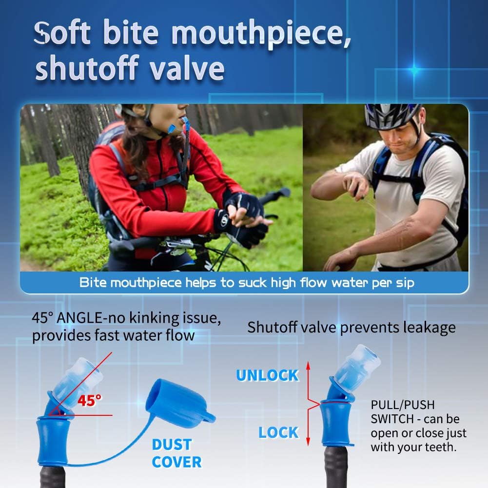 Hydration Bladder 2 Liter Water Reservoir Bladder, 2L Leak Proof Hydration Pack Bladder Replacement for Backpack, Water Storage Bladder Bag with Insulated Sleeve, for Hiking Camping Running Cycling : Sports & Outdoors