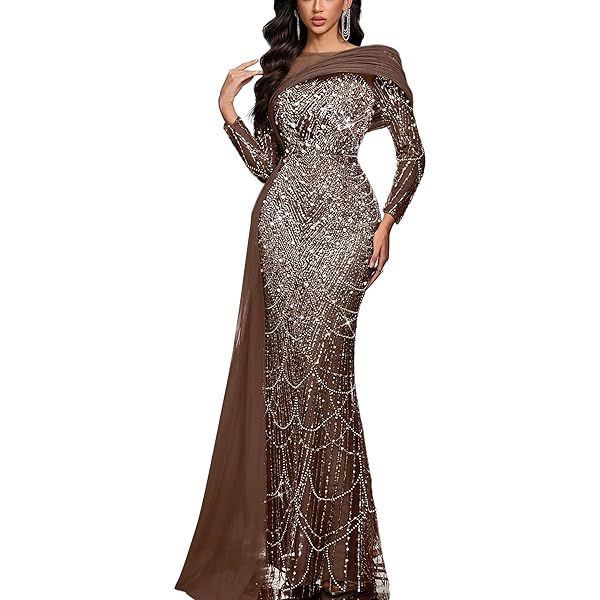 sequin hand beaded long sleeve formal dress reviews Long Sleeve Sequin Formal Beaded Dress The Dress Outlet