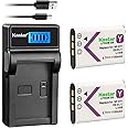 Kastar Battery (X2) & LCD Slim Charger for NP-BY1 EN-EL11 LI-60B DLI-78 DB-L70 DB-80 and Sony Action Cam Mini HDR-AZ1 Nikon Coolpix S550 S560 Olympus FE-370 Optio L50 M50 M60 S1 V20 W60 W80