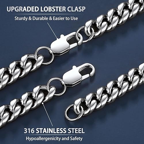 Silver Chain 6mm 18 Inch Cuban Link Chain Buy Two* Free,Cuban Link