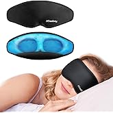 ATreebay 3D Gel Cooling Eye Mask, Weighted Eye mask for Sleeping, 3D Contoured Cup No Pressure Night Blindfold Sleep Mask, Ice Cold Pack Eyes Cold Compress for Puffy Eyes, Dark Circle, Black