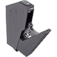 SOULYI Mounted Biometric Gun Safe For Pistols, Auto Open Handgun Safe, Pistol Safe With Fingerprint Keypad Key Quick Access For Guns Storage By Desk Nightstand Wall Cabinet Frosted Black