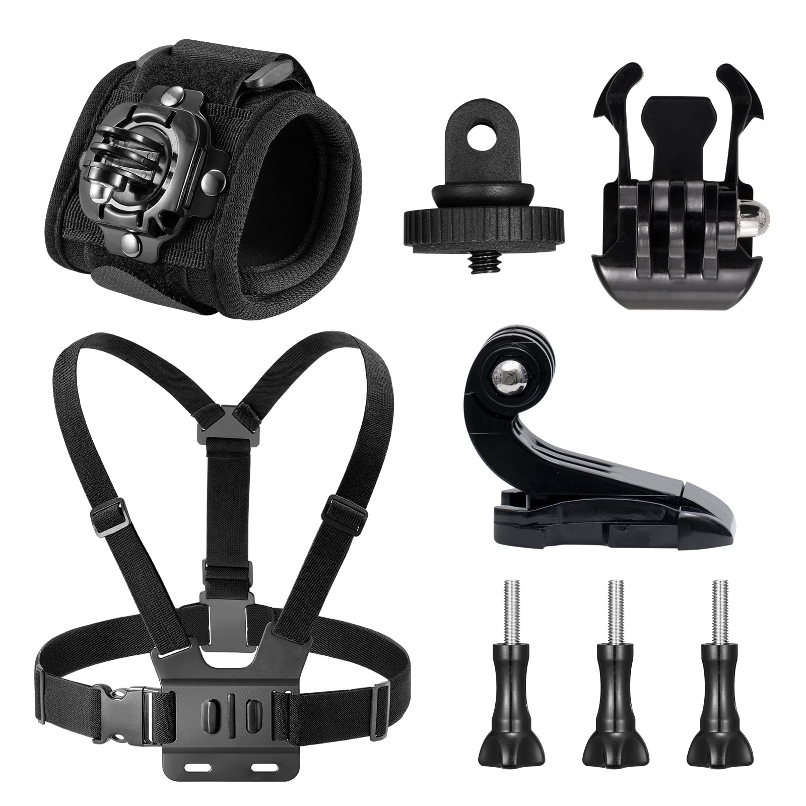 AKASO Brave 4 Pro Action Camera with Wrist Strap and Chest Strap Action Camera Accessories Kit Bundle